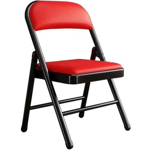 Silla plegable portátil con asiento tapizado, capacidad de 200 kg, ideal para casa, oficina, conferencias, cenas, eventos, disponible en negro, azul y negro rojo