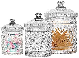 Godinger Canister Set, Crystal Glass Canisters Food Storage Candy...