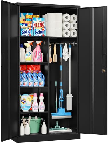 Wide Metal Storage Cabinet with Lock