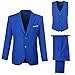 Men's Suit 3 Pieces Slim Fit Formal Business Wedding 2 Buttons Royal Blue Blazer Vest Pants Set Tuxedo M