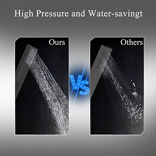 Senlesen Barthroom Tub Filler Faucet Floor Mounted Bathtub Shower Faucet Waterfall Spout Free Standing Tub Mixer Tap With Handheld Sprayer #TOP5