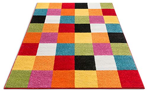 Tapete moderno con diseño geométrico multicolor 5'x7' miniatura 4