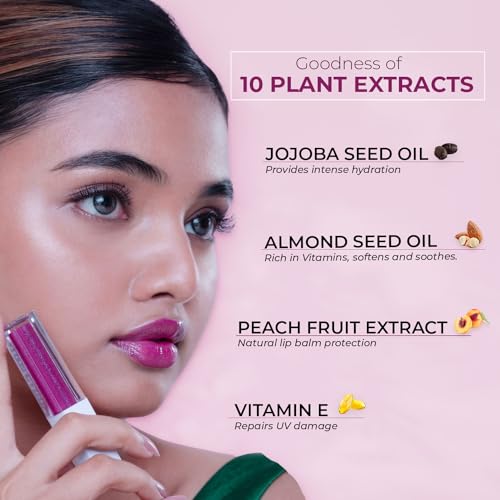 Image of Vegan Hydrating Glossy Lip Gloss | Lightweight, Waterproof, Long-Lasting Shine, Suitable For All Skin Types, Plumps & Protects, Lip Gloss For Women - Plum Pursuit - 2.5Ml