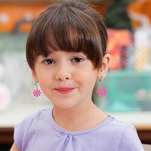 20 Pairs Clip on Earrings for Girls Kids-Princess Play Jewelry Clipon Earrings Set for Teens-Colorful Flower Resin Earrings Lifelike Cute Fruit Earring set for little Girls Toys Gift - Thumbnail 6