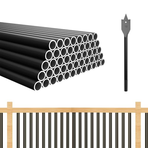 Kinchoix 100 Pack 36 inch Aluminum Deck Balusters Round Black