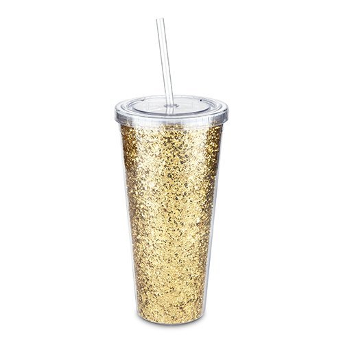 Glam Double Walled Glitter Tumbler by Blush | Reusable Travel, Plastic, Slim, Iced