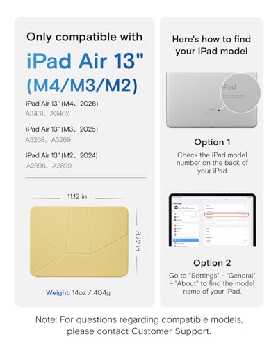 Image of MOFT Dynamic Folio Case for iPad Air 13 Inch M3 /M2 (2025 /2024), iPad Pro 12.9 6th /5th /4th Gen, Silm Magnetic Stand Case with 20+ Viewing Angles, Auto Wake /Sleep, Ultra Thin, Panna Cotta