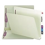 Smead 34715 Two Inch Expansion Folder Two Fasteners End Tab Letter Gray Green 25/Box