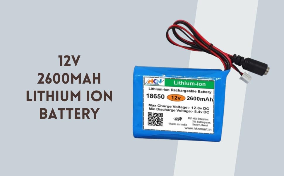 Image of Lithium Battery 12volt 2600 mAh Rechargeable Battery Pack for GPS i Pod P sp /DVD /mp4 CCTV Camera DVR Backup Project Work Industrial Equipment 2600mah Pack