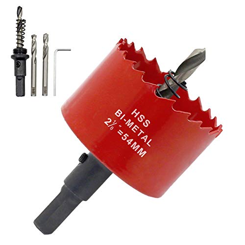 Image of Hordion 54mm 2 1/8 inch Hole Saw, Heavy Duty Bi-Metal Hole Saws Bit Tooth Cutting for Cornhole Boards Drywall Wood Plastic Fiberboard Soft Metal