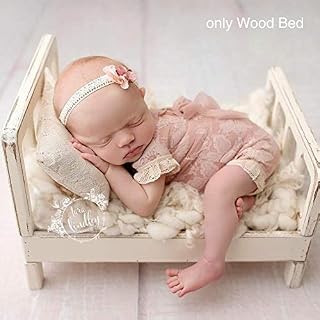 Baby Photography Bed Baby Photo Props White Wood Doll Bed Detachable Photo Background