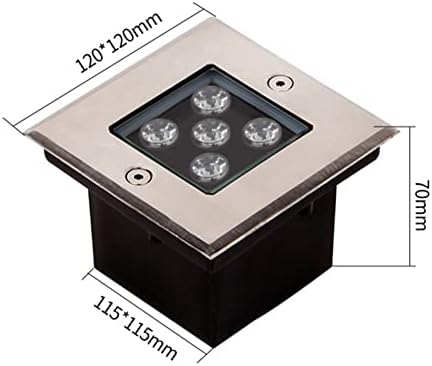 12V LED Square Low Voltage Landscape Lights - Modern Waterproof Inground Lights, 5W for Courtyard Garden Terrace, IP67 Rated, Warm White 100 Lumens Outdoor Lighting