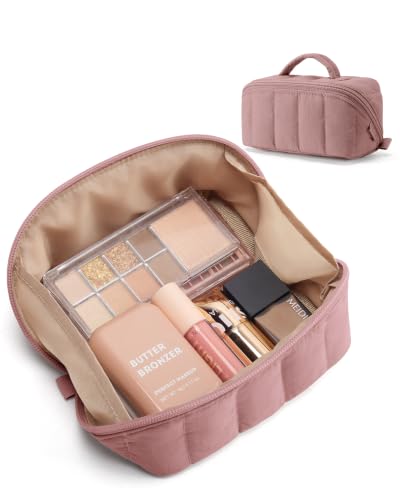 Image of BAGSMART Small Makeup Bag for Women, Mini Toiletry Bag, Dusty Rose
