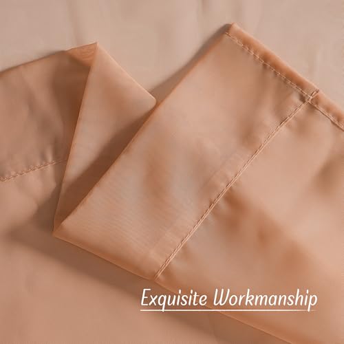 Image of NICETOWN Terracotta Sheer Curtains, Grommet Voile Sheer Window Treatments Airy & Elegant with Light Filtering for Kids Room /Living Room, Set of 2, W54 x L84