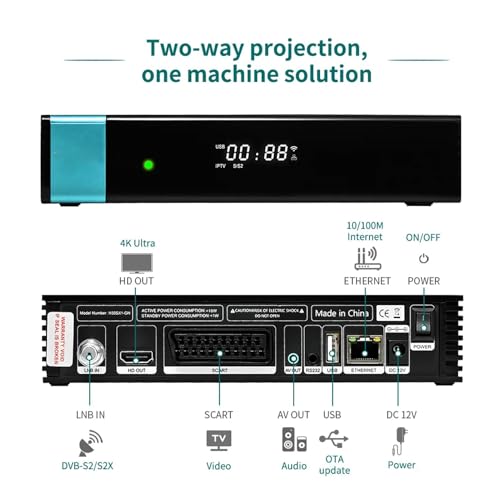 image for Eujgoov Satellite S2X Receiver with VCM ACM HEVC Main 10 4K Support fo