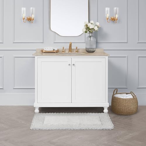 Laura Ashley Ruffle Border Light Grey 27"x 45" 100% Cotton Bath Rug by Laura Ashley - Image 6