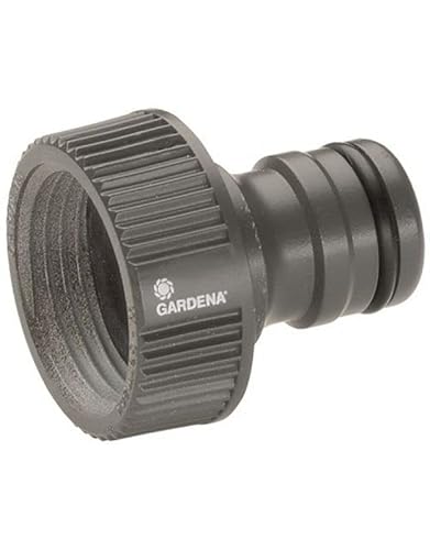 Gardena Profi-System-Hahnstück: Hahnverbinder für Wasserhähne mit 33,3 mm (G 1 Zoll)-Gewinde, Hahnanschluss für höheren Wasserdurchfluss (2802-20)