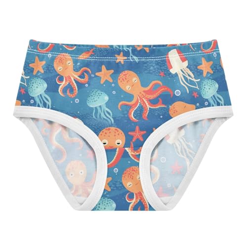 Wusikd Octopus Jellyfish Girls' Underwear Cotton Starfish Girls Briefs Soft Toddler Underwear 2T