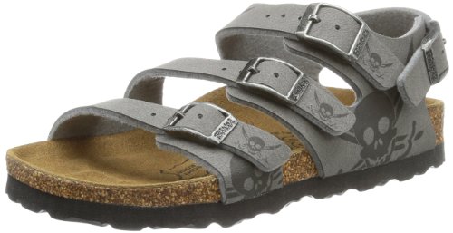 Birki's Unisex-Kinder Ellice Knöchelriemchen, Grau (Skull Dark...