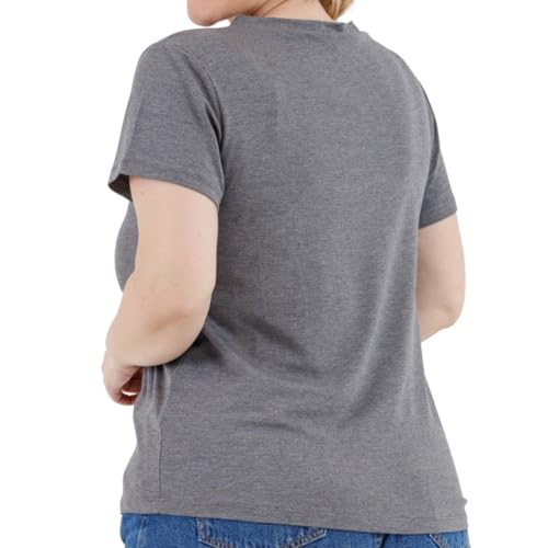 Blusa Básica Feminina Plus Size Viscolycra Decote V - Toque Macio, Modelagem Confortável e Secagem R