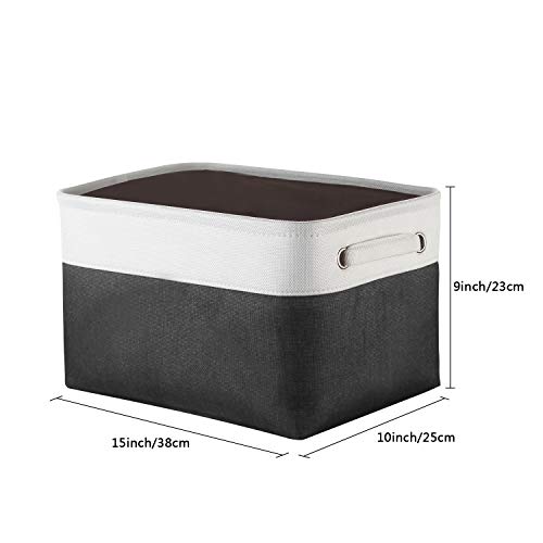 Awekris Large Fabric Storage Bins For Organization Collapsible Organizer Cube Box Foldable Canvas Closet Baskets For Home Organizing Shelf Basket (Black And White) #TOP3