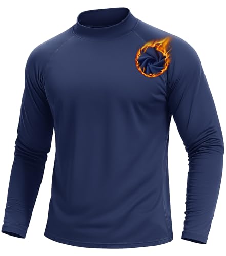 TACVASEN Mens Base Layer Mock Neck Long Sleeve Thermal Shirts Fleece Lined