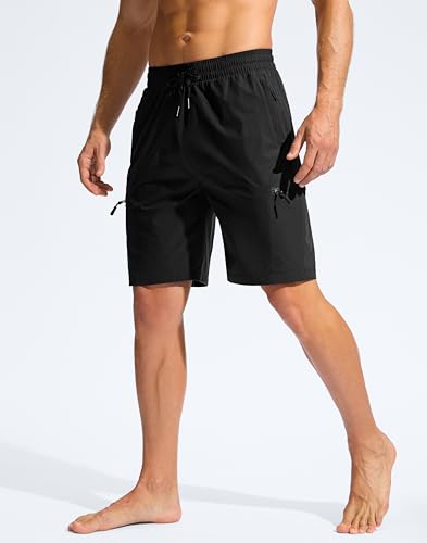 Men's Swim Trunks 9" Quick Dry Board Shorts with 4 Zipper Pockets Beach Shorts Bathing Suit Men - No Mesh Liner3