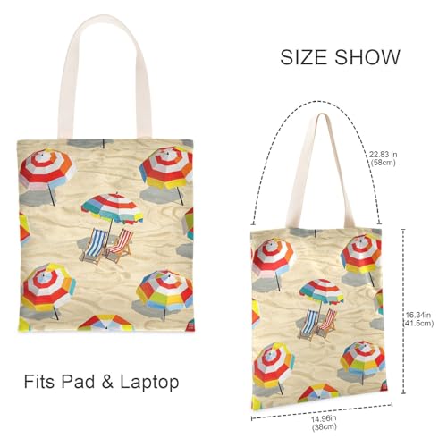 Summer Beach Loungers Cartoon Canvas laptop tote bag for women with handles Canvas Shopping Tote Bags Cloth Bags for Teachers Bolsa de lona3