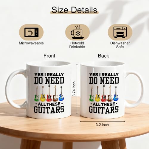 Taza de cerámica con diseño de guitarra 11 oz miniatura 2