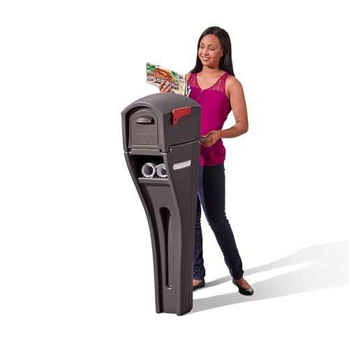 Step2 Mailmaster Streamline Mailbox & Post, Weather Resistant, Large Outdoor Mailboxes, Made of Durable Plastic, Easy to Install, Flag Included, Gray by Step2 - Image 6