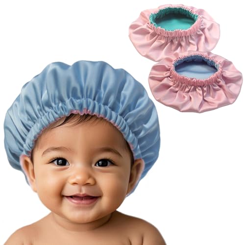 Image of AKISS Baby Infant Newborn Toddler Satin Silk Hair Bonnet Cap for Sleeping 0-3 0-6 3-6 6-12 Months 1-2 1-3 Years