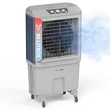 UNIVERSALBLUE |Climatizador 80L | Blanco | Modo Frío y Evaporación | 210W | 3 Velocidades | 6200 m³/h | Superficie 50 m² | Ruedas Multidireccionales