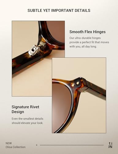 TIJN Olisa Retro Oval Sunglasses for Women Men,Polarized UV Protection Shades,Stylish Frame Sun Glasses,2025 Trendy Sunnies