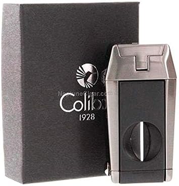 Colibri Quantum Triple Jet Lighter with Integrated Spring Loaded V-Cut Cigar Cutter for up to a Large 60+ Ring Gauge, Wind Resistant, Altitude Tested, Refillable Butane (Gunmetal)