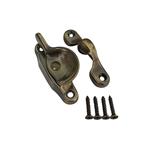 QCAA Forged Brass Sash Lock in Solid Brass, CTC 2", Brushed Antique Brass, 1 Pack by QCAA - Used condition - US$14.78