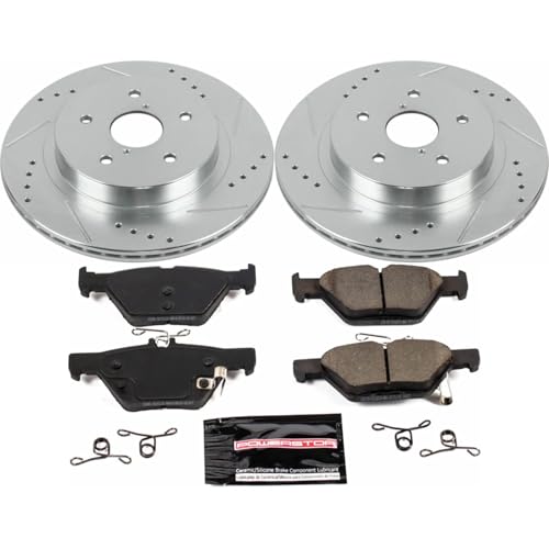 PowerStop Rear Brake Kit For Subaru Legacy 2015-22 |Outback 2015-23 |WRX 2016-24 - Drilled and Slotted Disc Rotors with Ceramic Brake Pads Replacement, K7039 by Power Stop - Image 2