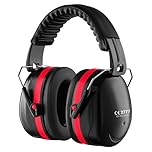 SHOCHX Ear Defenders Adults, SNR 33dB Noise Cancelling Headphones for Shooting, Hearing Protection Earmuffs, Sensory Headphones, Ear Defenders for Autism, DIY, Mowing, Construction (Red)