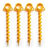 Sutekus Ground Anchor Tent Stakes Spiral Canopy Stakes Lightweight Beach Tent Pegs for Hiking...