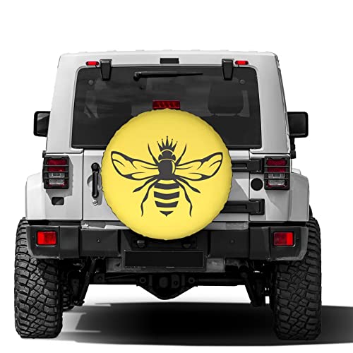 Image of Delerain Honey Bee Spare Tire Cover Wheel Protectors Sun Protector Waterproof for Jeep Trailer RV SUV Truck and Many Vehicle(16 Inch for Diameter 29 inch-31 inch)