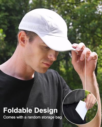 Miniatura 3 de Gadiemkensd Folding Running Man Hat,Visors Sport Cap Summer Mesh Quick-Drying Hat Women Baseball Cap Hiking Breathable Waterproof Trucker Hat Unisex White