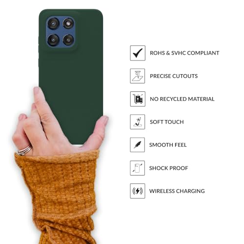 Image of SPRIG Compatible with Moto Edge 60 Stylus Premium SilkTone Back Cover Drop Tested Shock Proof Mobile Case for Men, Women, Boys and Girls with Camera Protection (Dark Green)