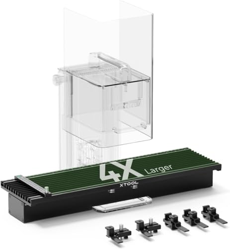 xTool Slide Extension for F2/F1/F1 Lite, Expand The Laser Engraving Area to 115 * 400mm, Longer Laser Engraving and Cutting for Laser Engraver, 5 Clamps Included for Stability
