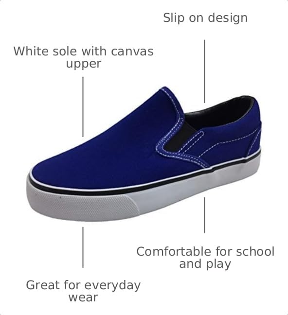 Image of Kid's Classic Slip On Canvas Sneaker Tennis Shoes