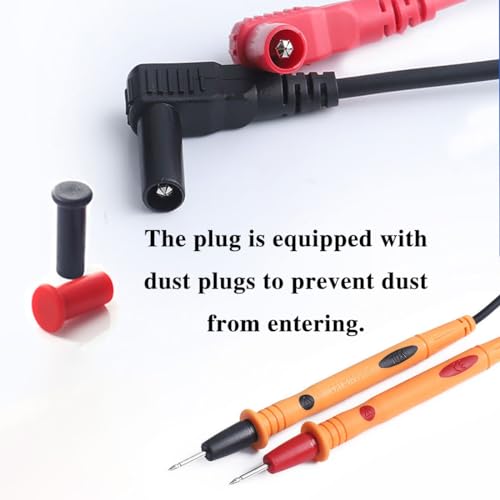 Image of Multimeter Leads, Alligator Clips with Wires Insulated, 4 Pcs Yellow & Black Multimeter Probes & Black and Red Alligator Clips Electrical for Test Extension, Multimeter Accessories, Crafts