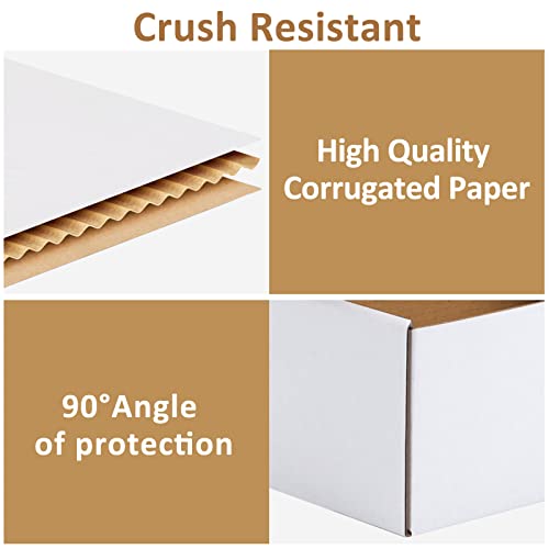 RLAVBL 9x6x4 Inches Shipping Boxes Set of 25, White Corrugated Cardboard Box, Mailer Boxes for Packing Small Business - Thumbnail 4