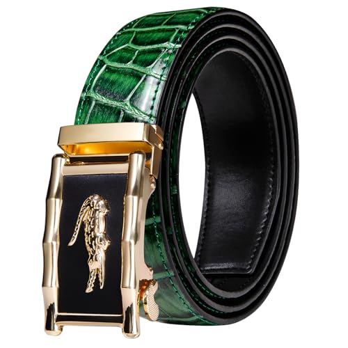 Image of Dubulle Men's Ratchet Belt Gold /Black /Red /Green /Blue /White Automatic Buckle Business Casual Belt Gift - Adjustable Fit
