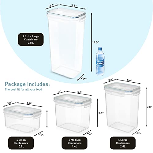 Large Airtight Food Storage Containers 30 Pc With Lids I Plastic Kitchen & Pantry Organization Containers Bpa Free Ideal For Spaghetti, Flour, Rice, Oats, Cereal & Sugar + Marker & Labels #TOP2