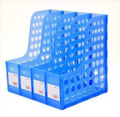 Lexazo 4 Compartment Plastic Apple Shape File Paper Magazine Rack Holder, 31.5 X 25.5 X 30.5 cm,Blue