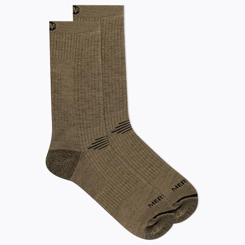 Merrell Men's and Women's Merino Wool Tactical Crew Socks-Arch Support & Moisture Management2