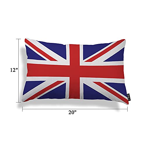 EKOBLA British Flag Home Decorative Throw Pillow Covers Colors England Blue Red White Patriotic Farmhouse Rectangle Cushion Cover Pillowcases Cotton Linen Cushion Cover 12x20 Inches by EKOBLA - Image 5